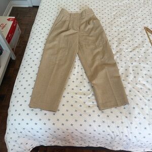 Wilfred Beige Pleated Wide-Leg Trousers